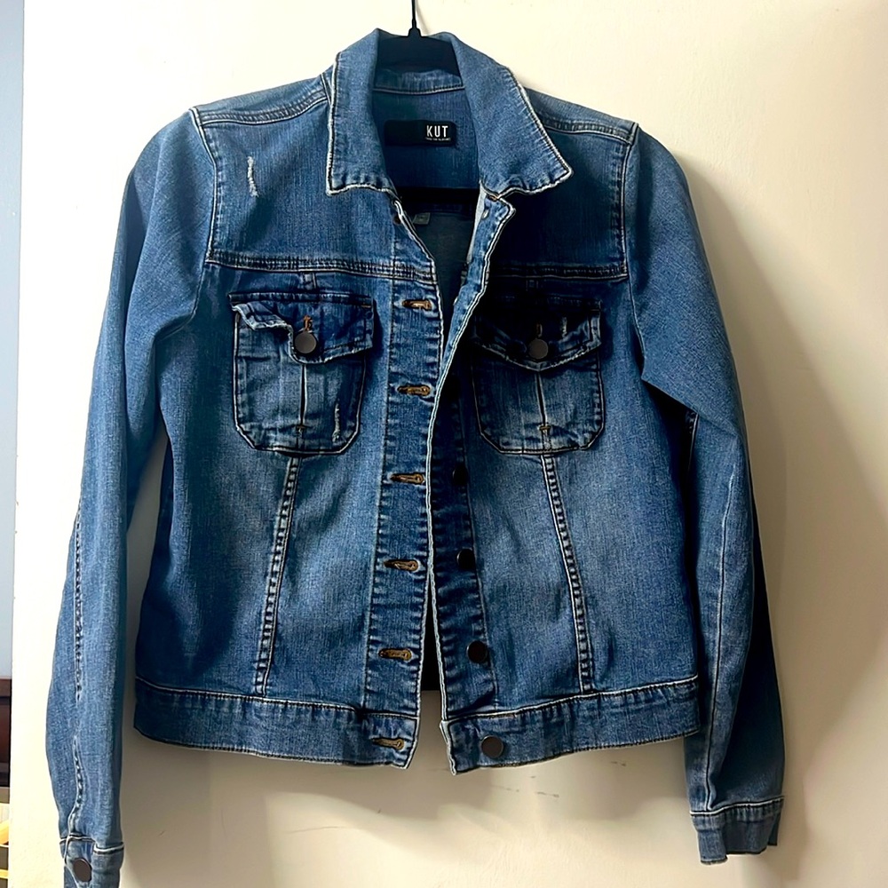 KUT lightly distressed Amelia Jean / denim jacket